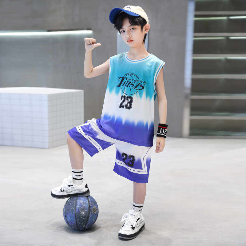 儿童篮球服套装男童中小学生运动训练队服男孩表演背心无袖球衣潮
