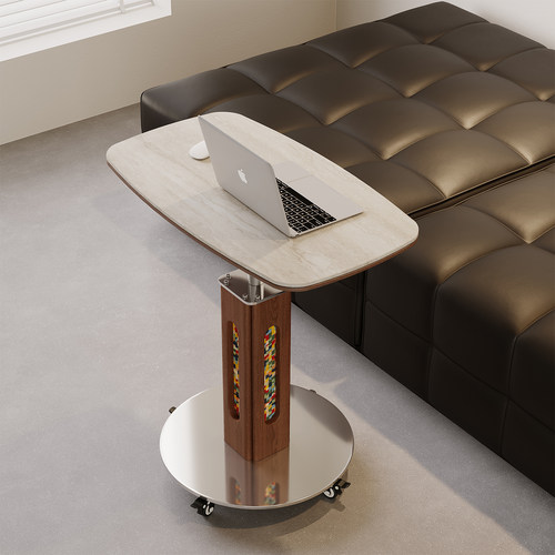 可移动升降小茶几小户型岩板边几