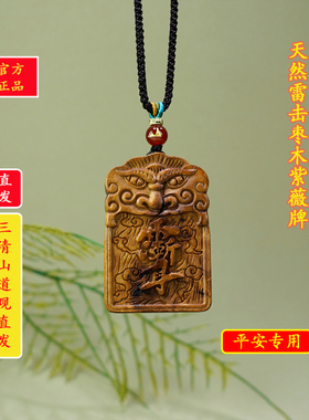 紫薇雷击木带雷击纹吊坠