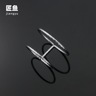 匠鱼茶漏器托底座银色不锈钢托架支架茶隔滤茶器底座功夫茶具配件