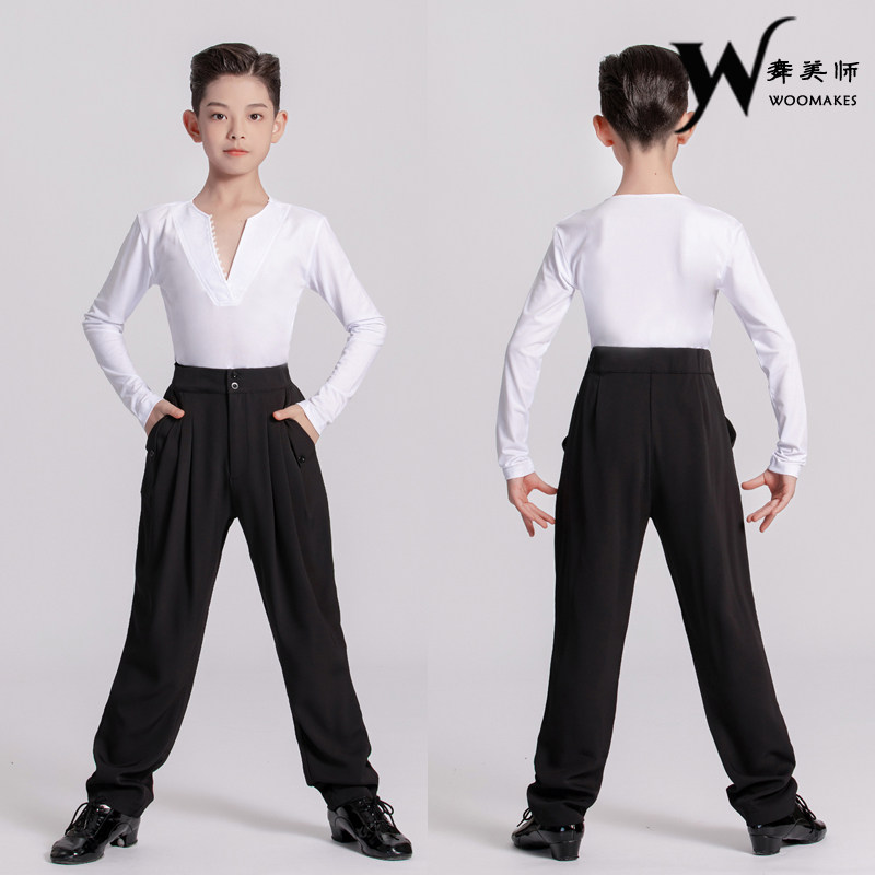 舞美师男拉丁练习服分体表演服
