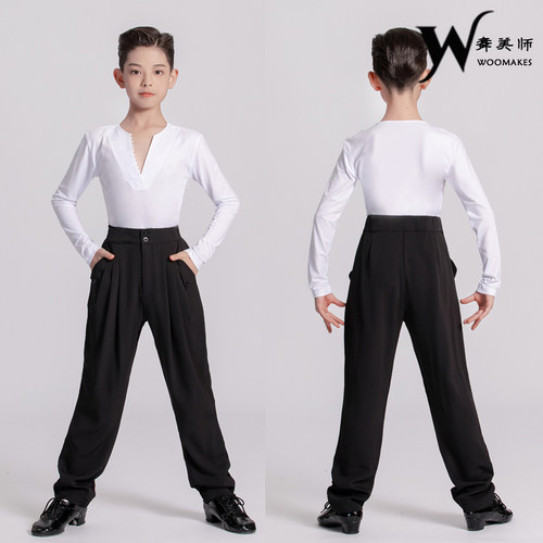 舞美师男拉丁练习服分体表演服