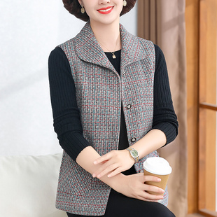 妈妈秋装2025新款马甲洋气外穿上衣中老年女春秋坎肩奶奶外套60岁