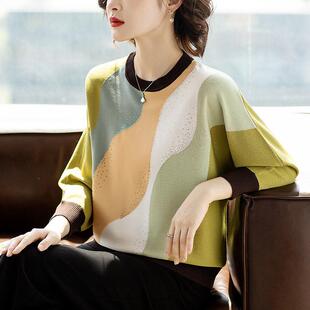 套装 妈妈夏装 打底洋气质中老年秋装 针织T恤小衫 女上衣服 2025新款