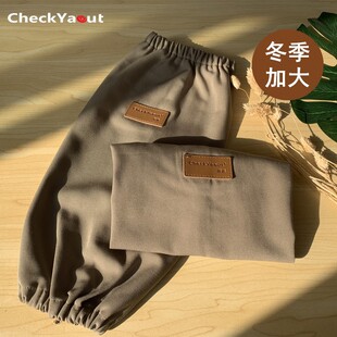 帆布防水套袖 头家务清洁 办公画画秋冬加大羽绒服厨房男女工作护袖