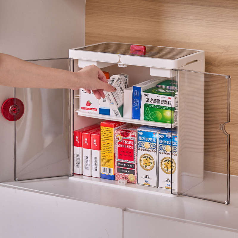 急救药药柜大容量桌面多层防尘