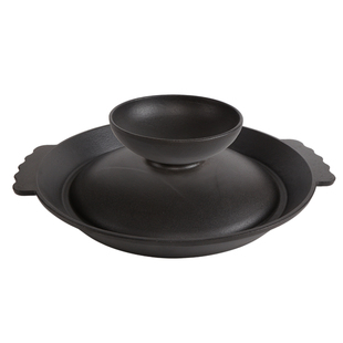 贵州活油烙锅罗锅铸铁烧烤盘三层火锅烧烤涮烤分体火锅涮烤组合锅