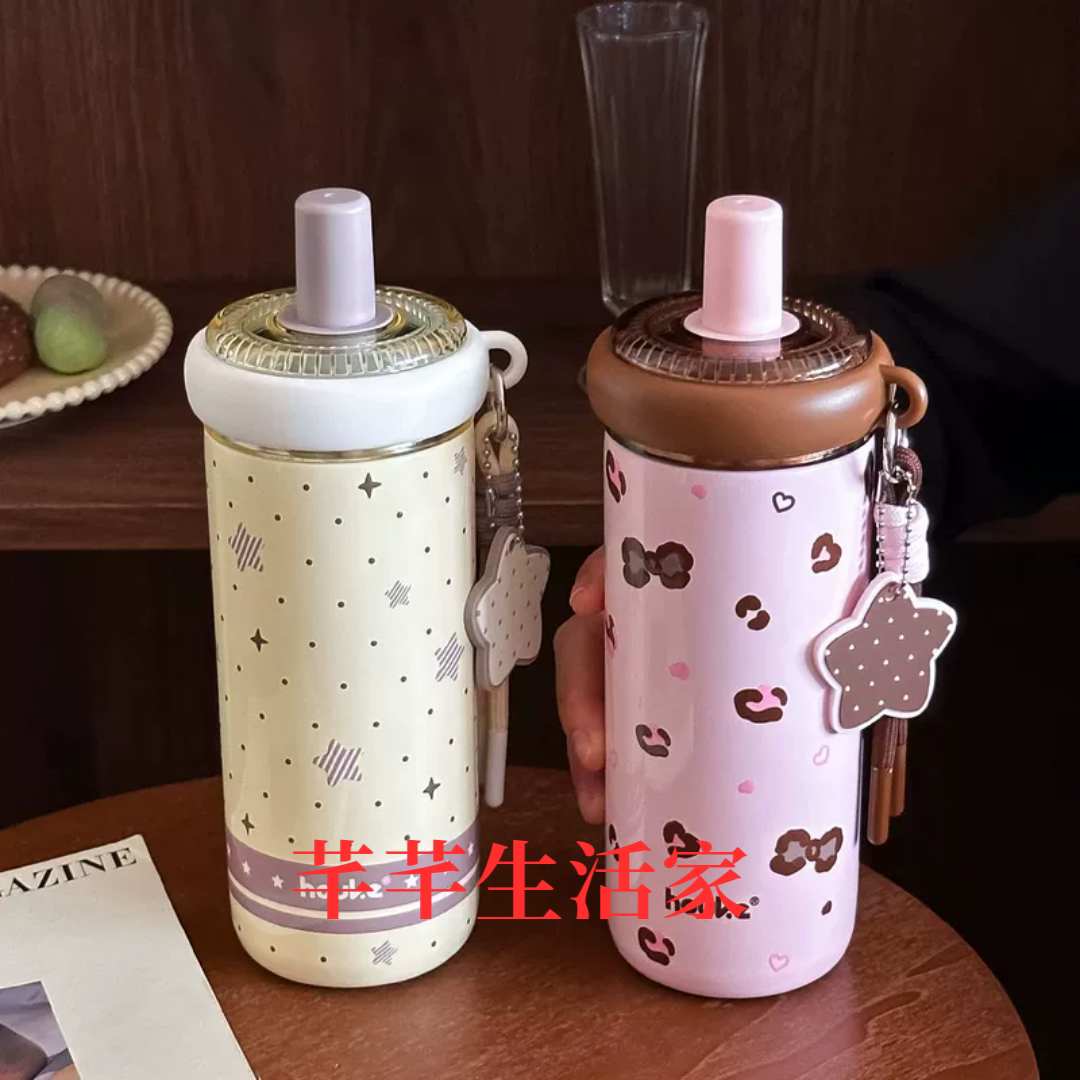 2026款巨好看的水杯女士高颜值大容量保温杯高中生少女保冷吸管杯