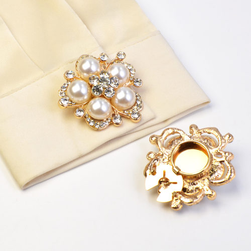 button cover 时尚珍珠水钻衬衣袖扣纽扣盖大花领扣钻饰扣纽扣套