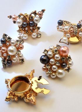 button cover衬衫扣珍珠纽扣盖子水钻袖扣乌龟扣套扣夹扣饰品配饰