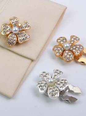 button cover 时尚珍珠水钻衬衣袖扣纽扣盖花朵领扣钻饰扣纽扣套