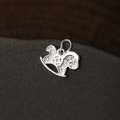 925纯银不规则纹理马上有钱吊坠简约新中式 设计项链男女百搭N7728