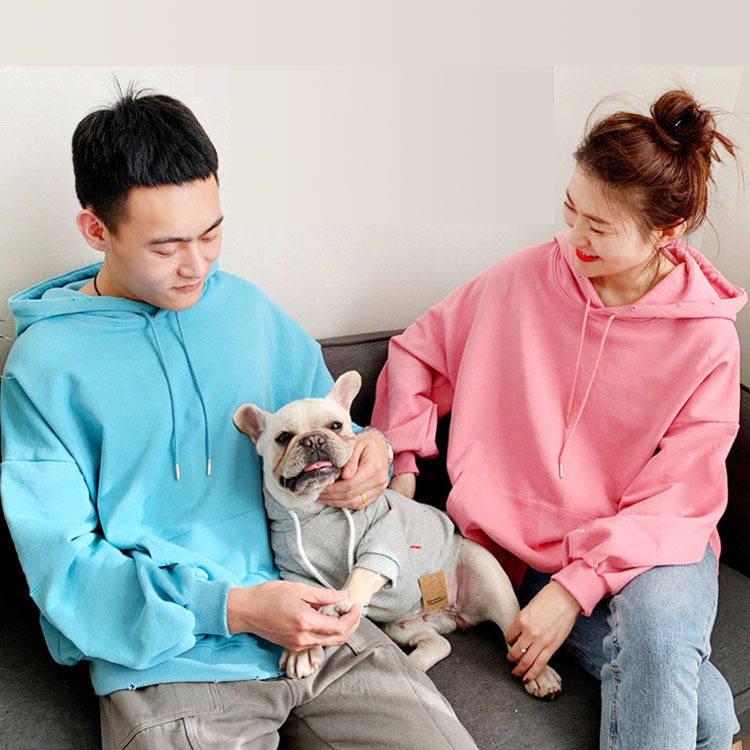 G家潮牌宠物衣服春秋冬亲子装毛圈棉连帽狗狗卫衣一件代发加绒