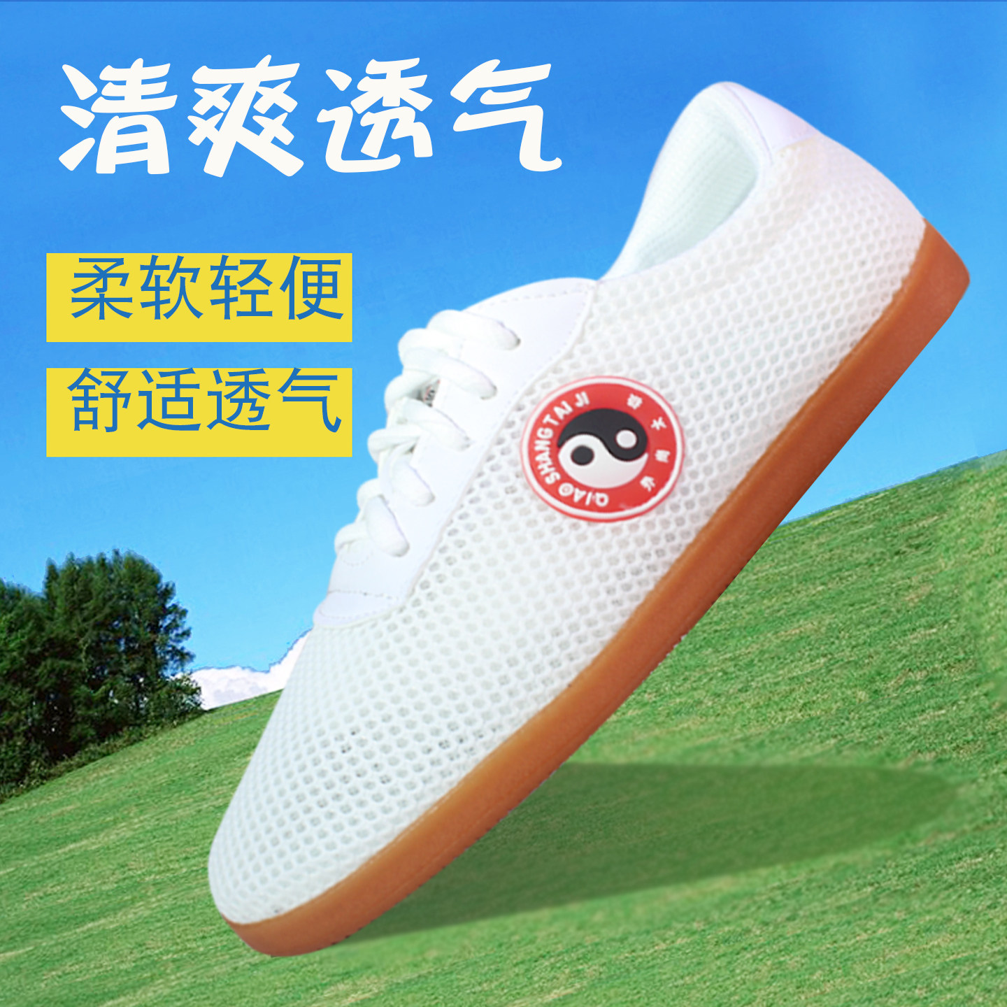 乔尚太极鞋帆布网面夏季武术太极拳练功训练鞋加厚牛筋底男女同款