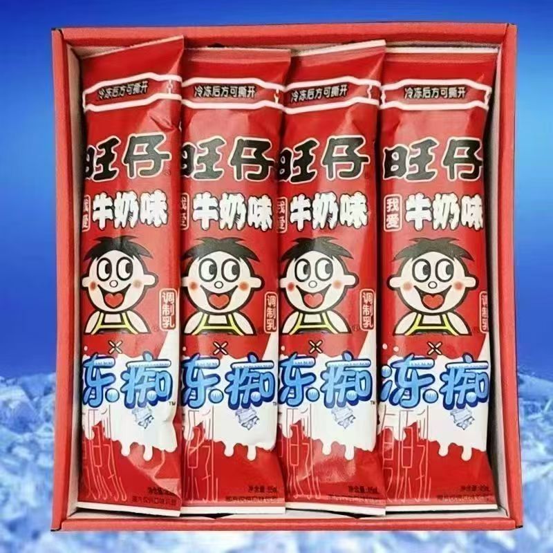 旺仔冻痴牛奶味调制乳冰淇淋雪糕夏季冷冻即食怀旧风味条状零食图片