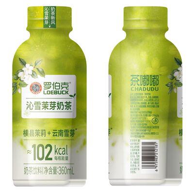 茉莉花茶奶茶饮料罗伯克茶嘟嘟沁雪茉芽奶茶360ml瓶装