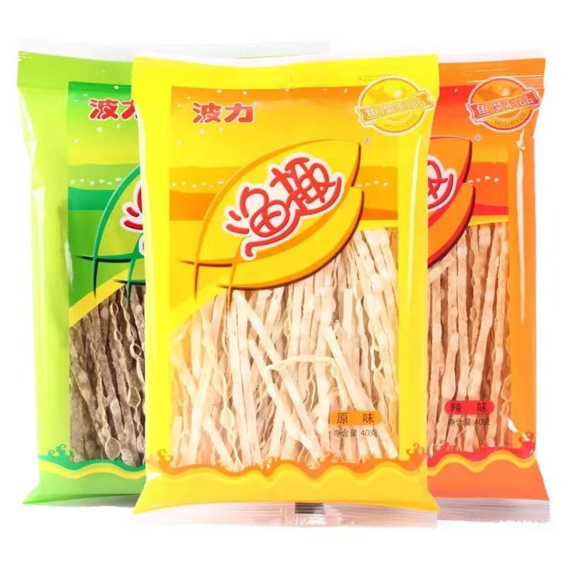 波力渔趣原味海苔辣味海味鱼干丝鱼柳丝鱼条40g儿童馋嘴零食郊游