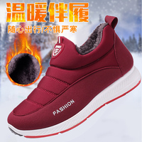 老北京布鞋布加絨保暖軟底雪地靴