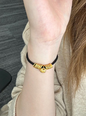 金店同款沙金仿真金福袋盘缠手链女款轻奢高级感手串送女友礼物