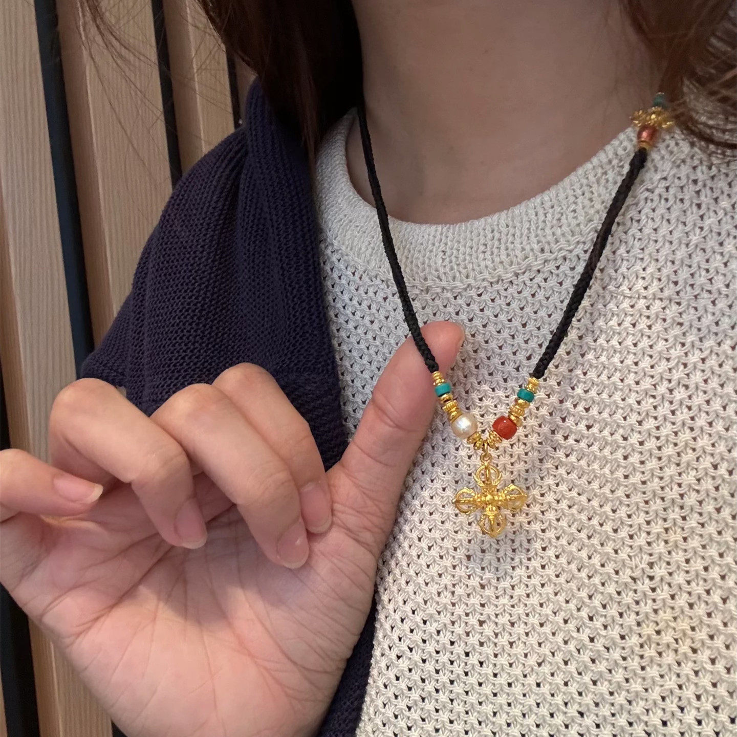 金店同款沙金仿真金金刚杵在逃公主吊坠女款高级感项链送女友礼物