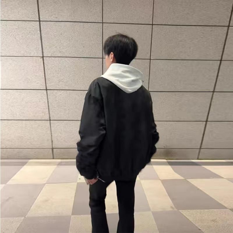 立领男棒球服领美式潮流立领飞行员夹克衫男秋季新款修身休闲百搭