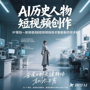AI历史人物短视频创作含IP打造转场及智能体制作教学资料材料