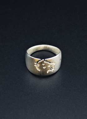 超可爱猫咪戒指女小众设计可调节指环日常百搭显白哑光开口戒