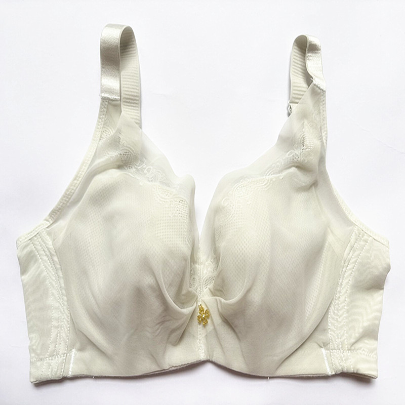 品牌蕾丝100%纯棉内里超薄软钢圈文胸罩聚拢调整收副乳女内衣339