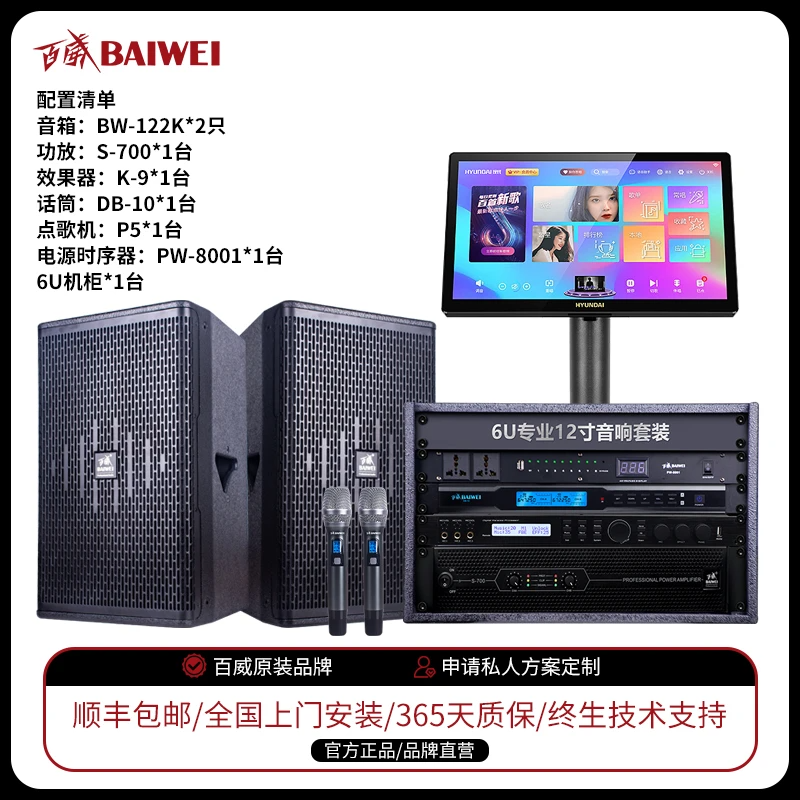 百威BW122K专业会议室音响12寸 大功率家庭KTV舞蹈教室商铺卡拉OK