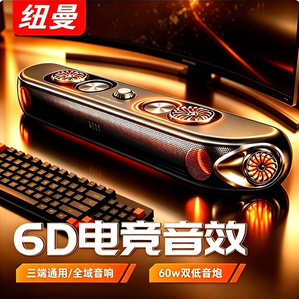 纽曼K1电脑游戏电竞音响电视PS双低音炮蓝牙音箱 60W环绕音回音壁