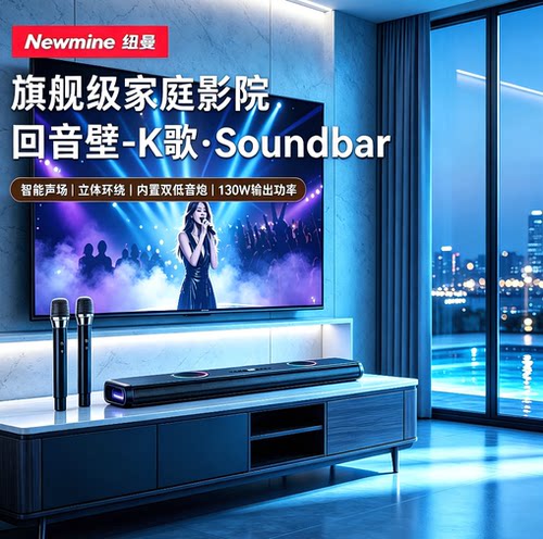 纽曼BT810电视音响回音壁双低音全景声家庭影院KTV客厅投影仪音箱