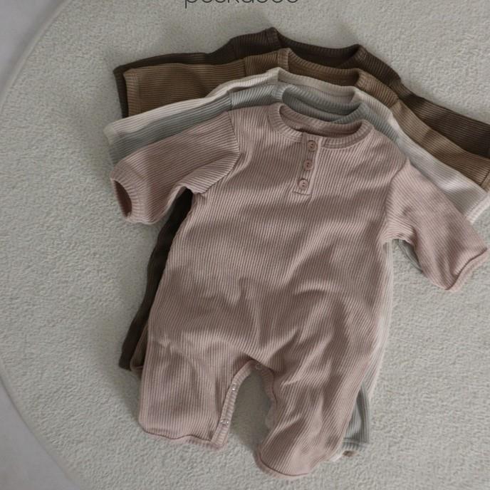 哦哦乐韩国童装现货韩国进口婴儿休闲针织连体哈衣PEEKABOO春秋简