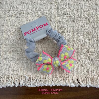 韩国original pom pom2026春夏发饰花朵蝴蝶结轻纱肠圈皮筋发圈