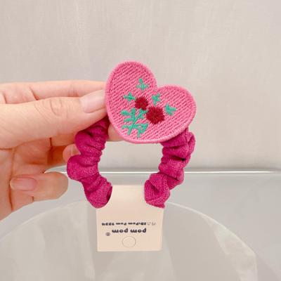 哦哦乐韩国童装韩国original pom pom2024秋冬发饰爱心樱桃发圈皮