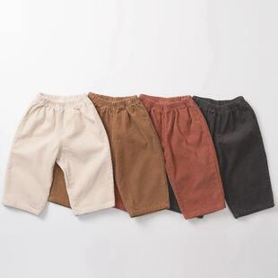 哦哦乐韩国童装现货韩国童装春秋季休闲纯色松紧腰裤子男女童宝宝
