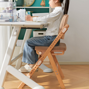 八九间F6实木儿童学习椅子家用可升降座椅小学生专用书桌写字椅凳