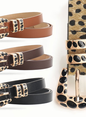豹纹腰带女欧美ins风女士皮带