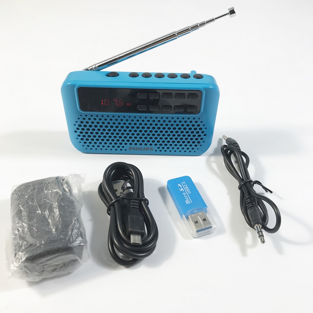 Philips/飞利浦SBM120插卡音箱播放 收音机便携式小音响 AUX音箱