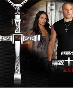 欧美钛钢项链男士十字架吊坠