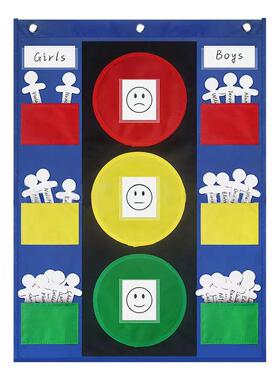Stoplight Pocket Chart幼儿园小学课堂行为管理签到挂袋教师教具