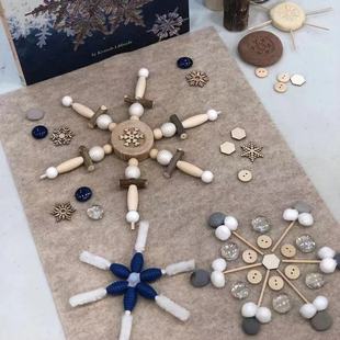 瑞吉欧EYFS冬雪花主题开放性材料l幼儿园自然教育低结构感官玩具