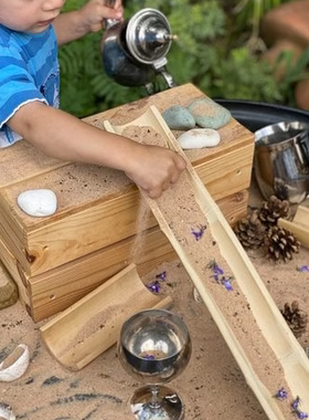 瑞吉欧EYFS开放性材料幼儿园自然物重力科学区游戏活动低结构玩具