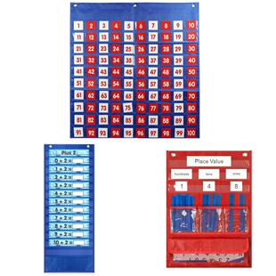 1-100 Pocket Chart幼儿启蒙数字挂袋 数数学习挂袋100数字卡袋