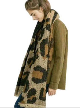 Loop Sand Large Leopard Scarf Women Thick Plaid Scarf Shawl