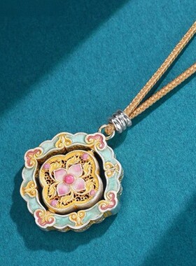 如意幸运草编绳国风可转动毛衣链女轻奢吊坠配饰女士时尚长款项链