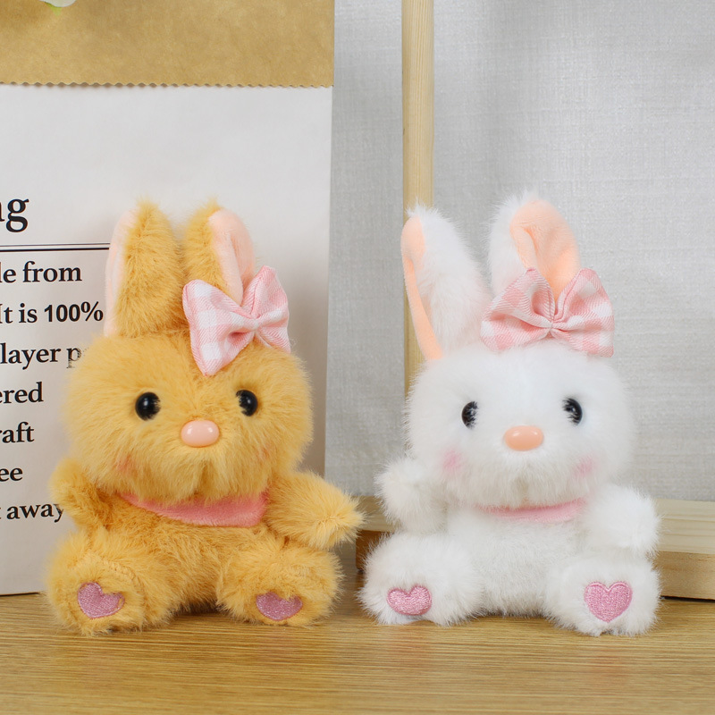 2025新款可爱小兔子挂件毛绒玩具公仔奶油白兔包包挂饰钥匙扣娃娃