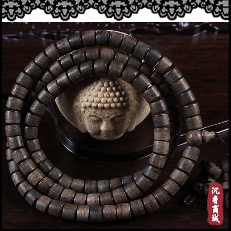 HIGH OIL INDONESIA KALIMANTAN NATURAL OLD MATERIAL AGARWOOD BRACELET 108 BUCKET BEADS MALE AND FEMALE BUDDHA BEADS BRACELET FIDELITY