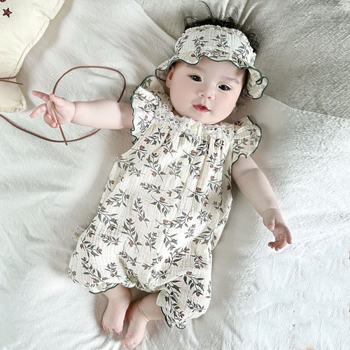 是森系公主棉夏季吸汗透气爬服