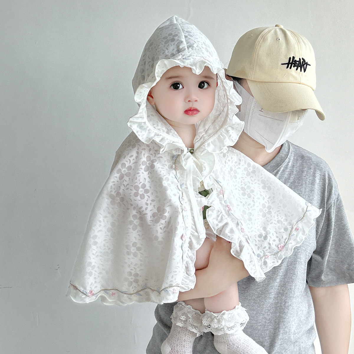 婴儿薄款连帽斗篷宝宝披风外出披肩外套婴幼儿空调衫738