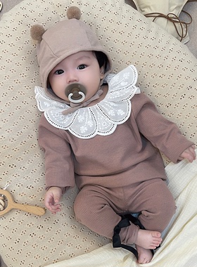 女童蕾丝打底衫儿童秋冬舒适百塔T恤婴儿女宝宝刺绣领上衣Z716